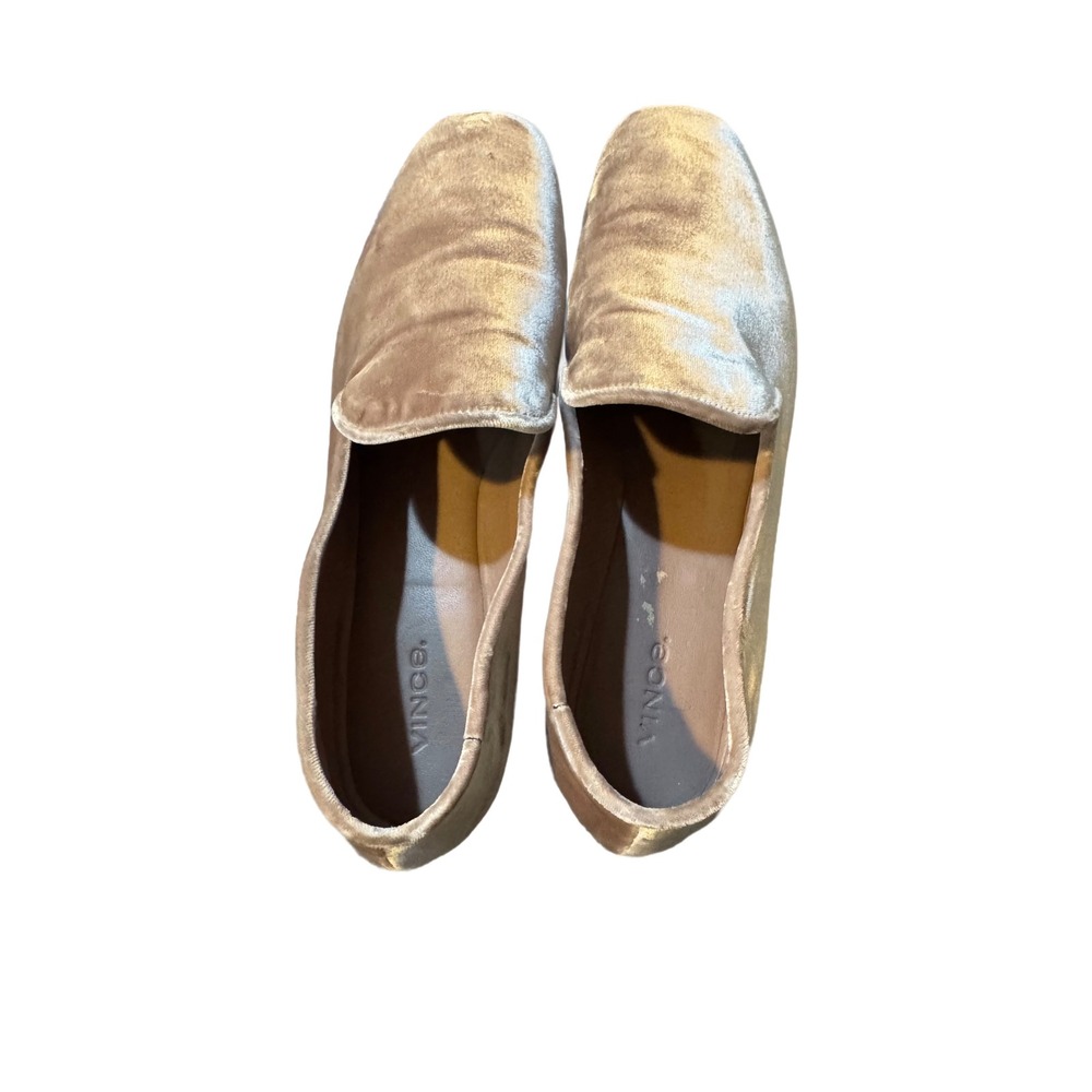 Vince Bray Blush Rose Velvet Loafers Flats Made in Italy Womens 9.5 Old Money - Picture 8 of 9